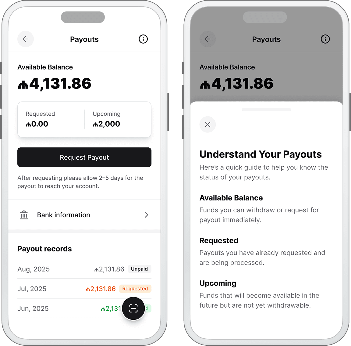 Understand your payouts