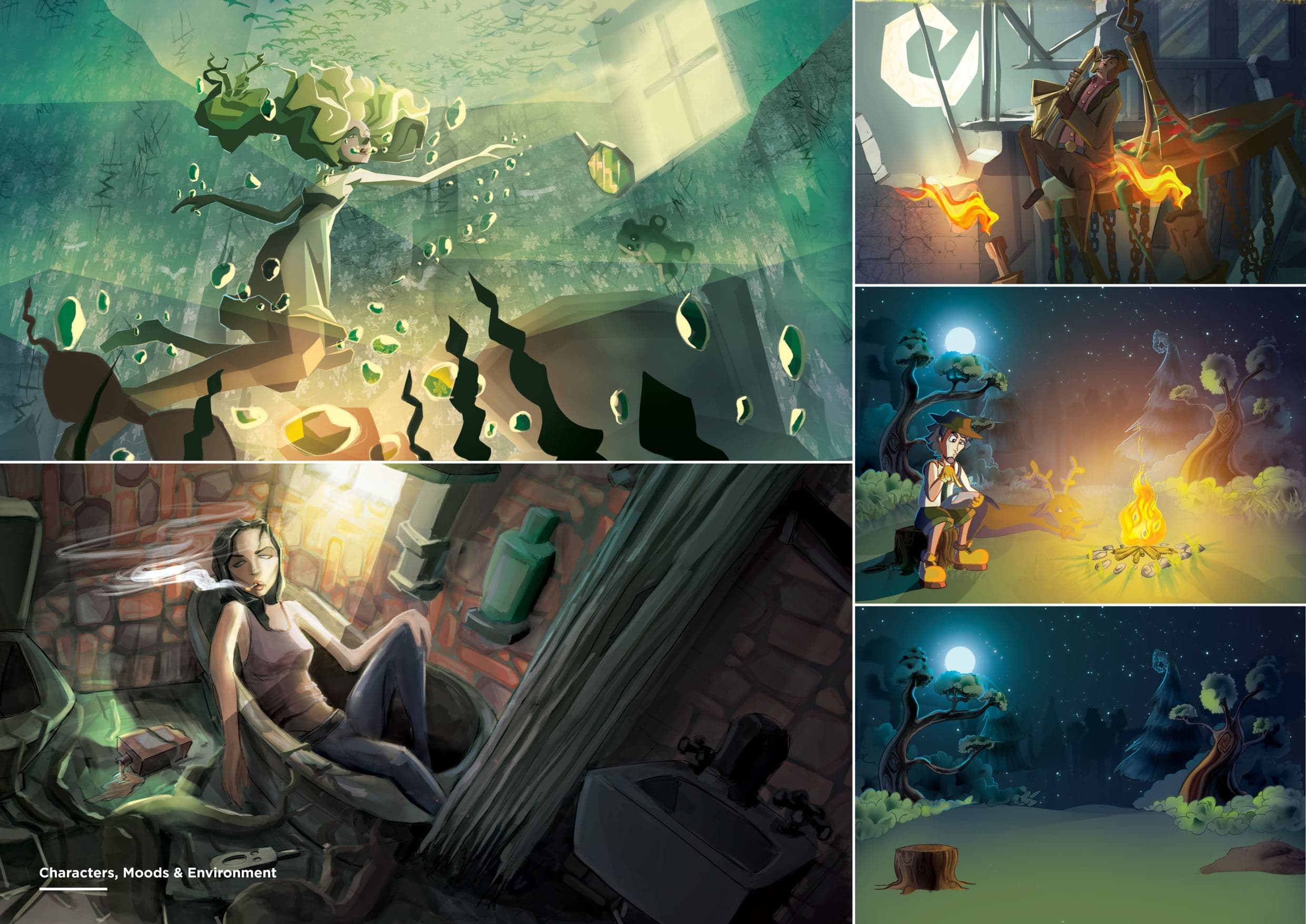 Characters moods and environment concept art