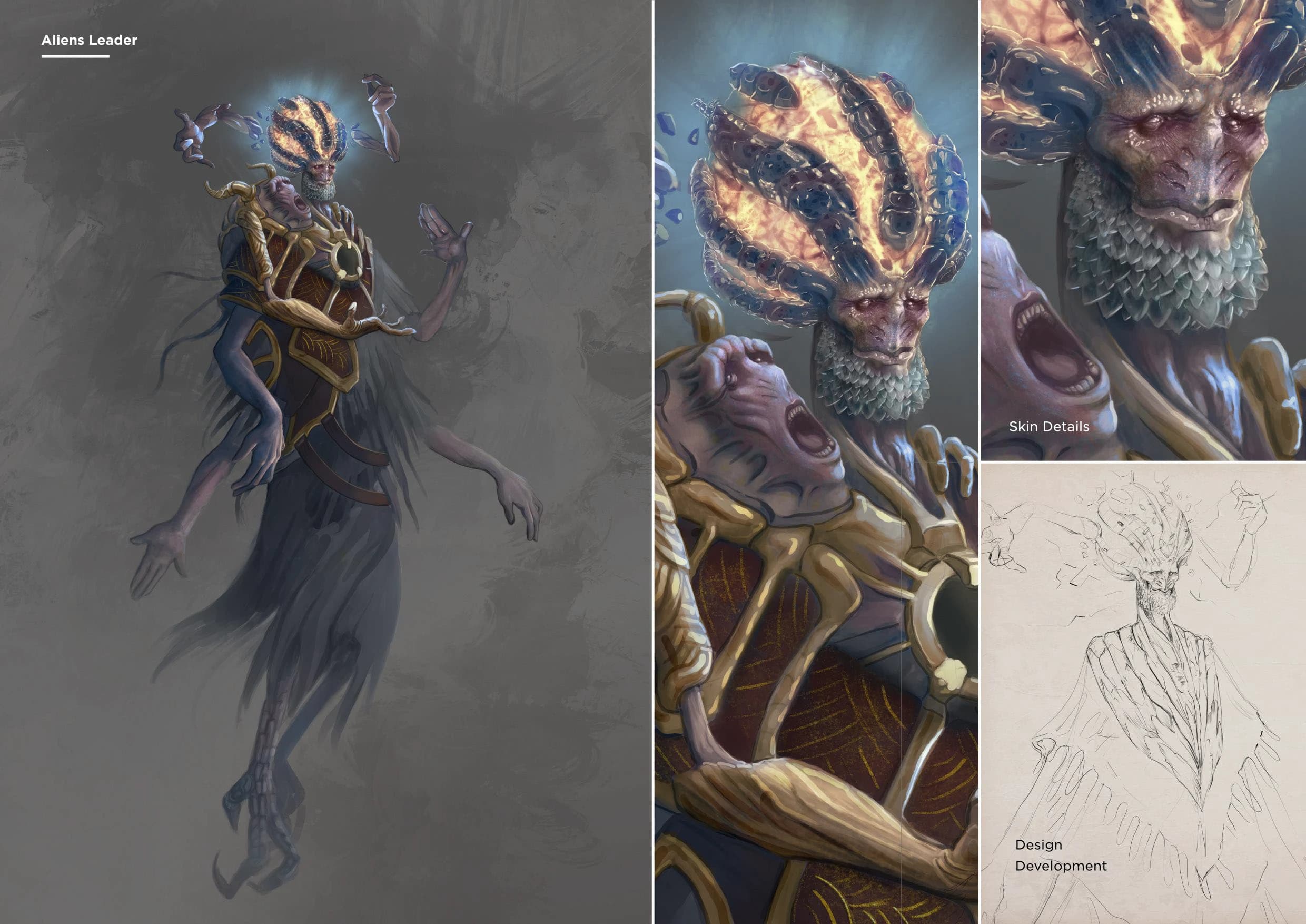 Aliens leader character design