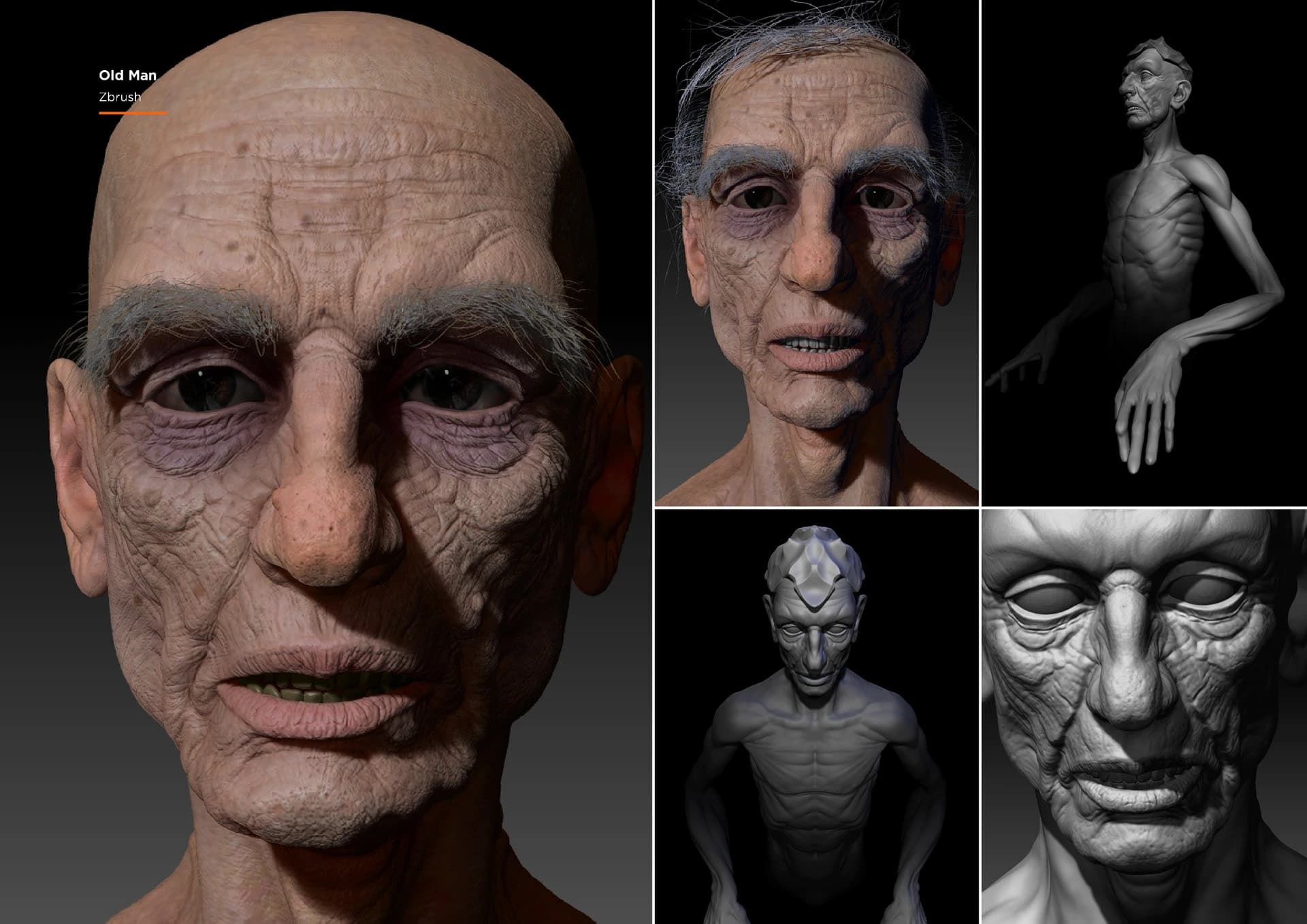 Old man 3D sculpt
