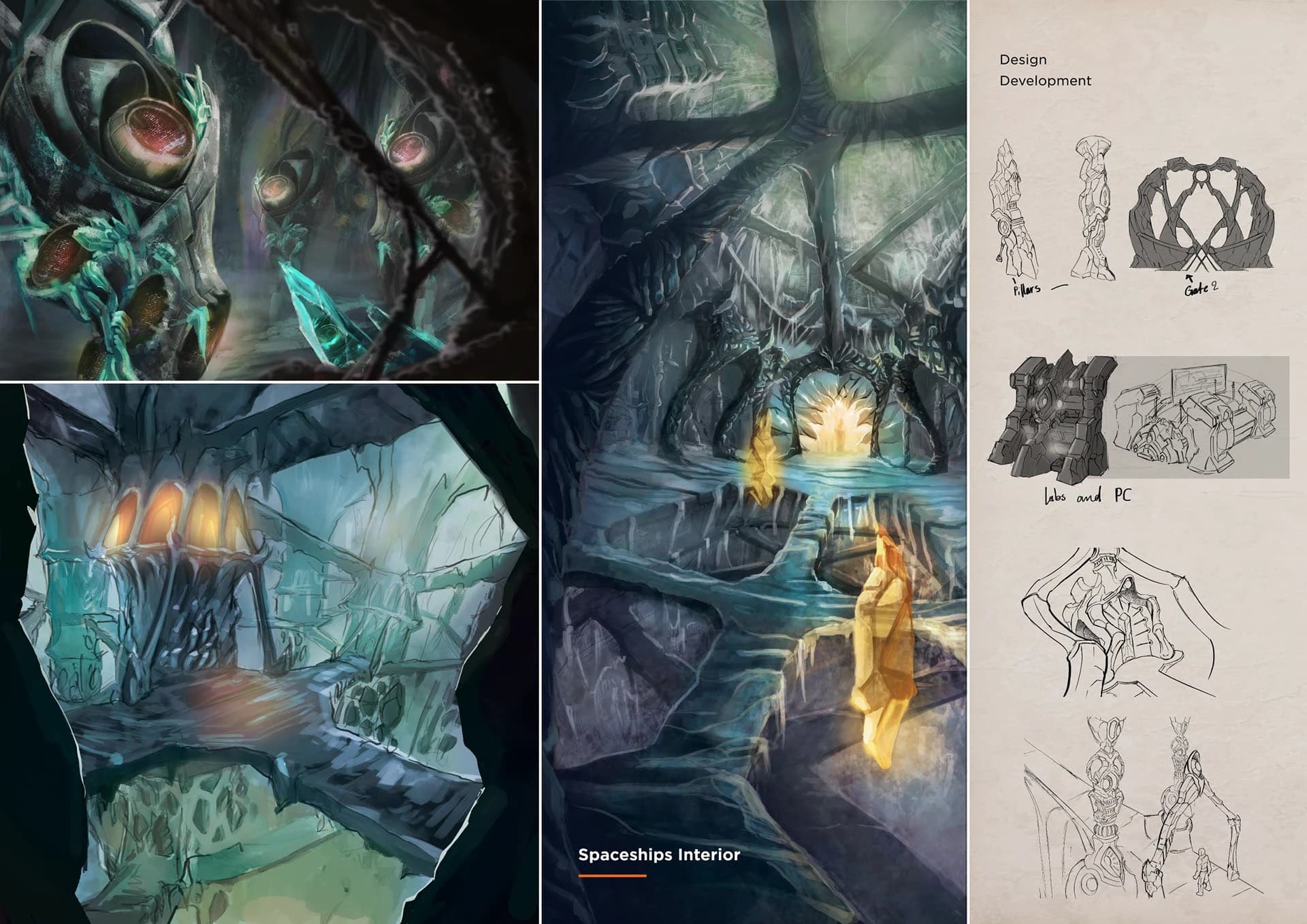 Spaceships interior concept art