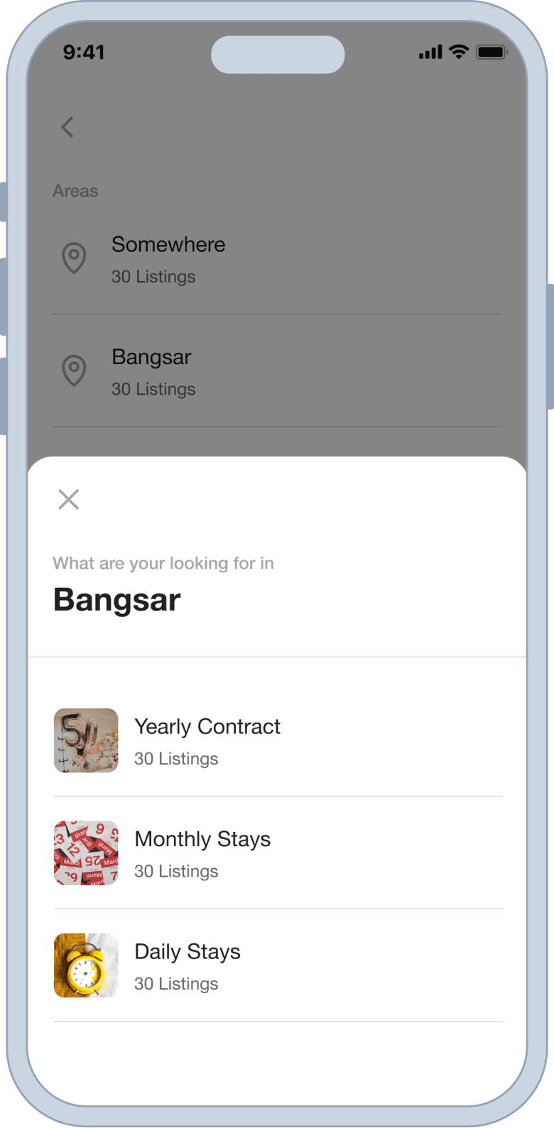 Stay search area suggestions