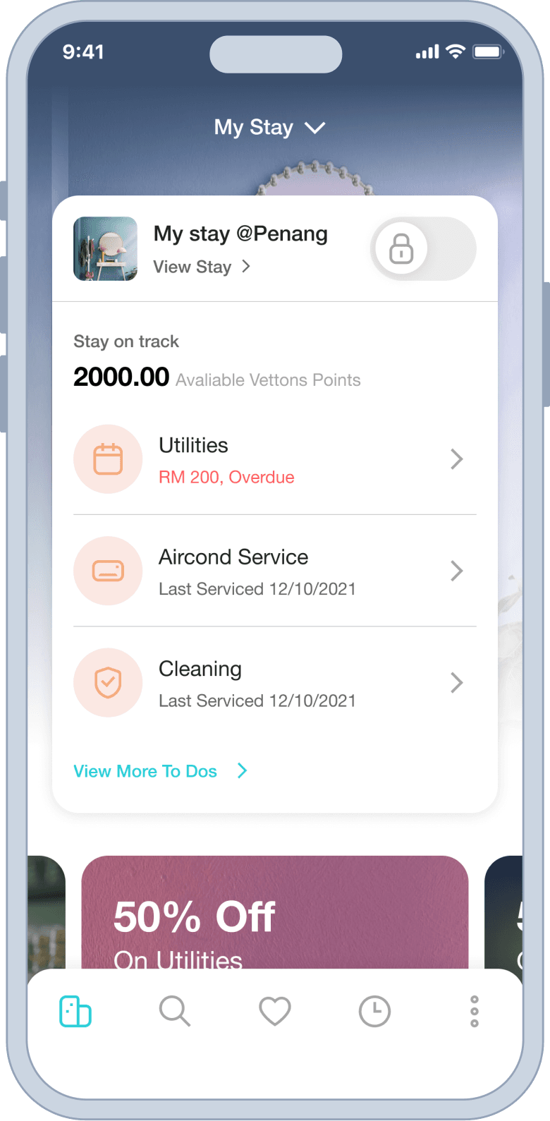 My Stay services dashboard