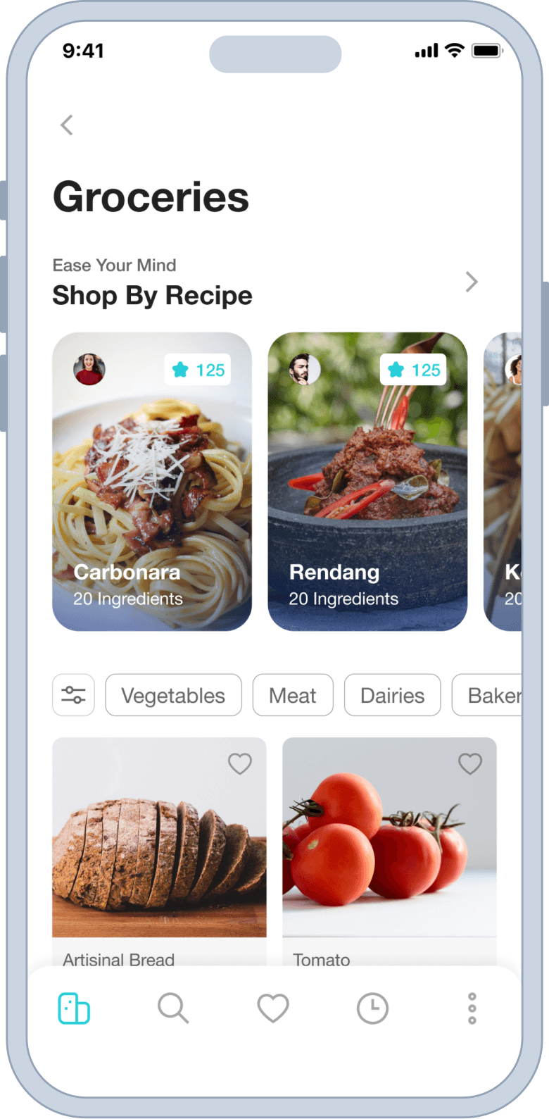 Groceries and recipe shopping
