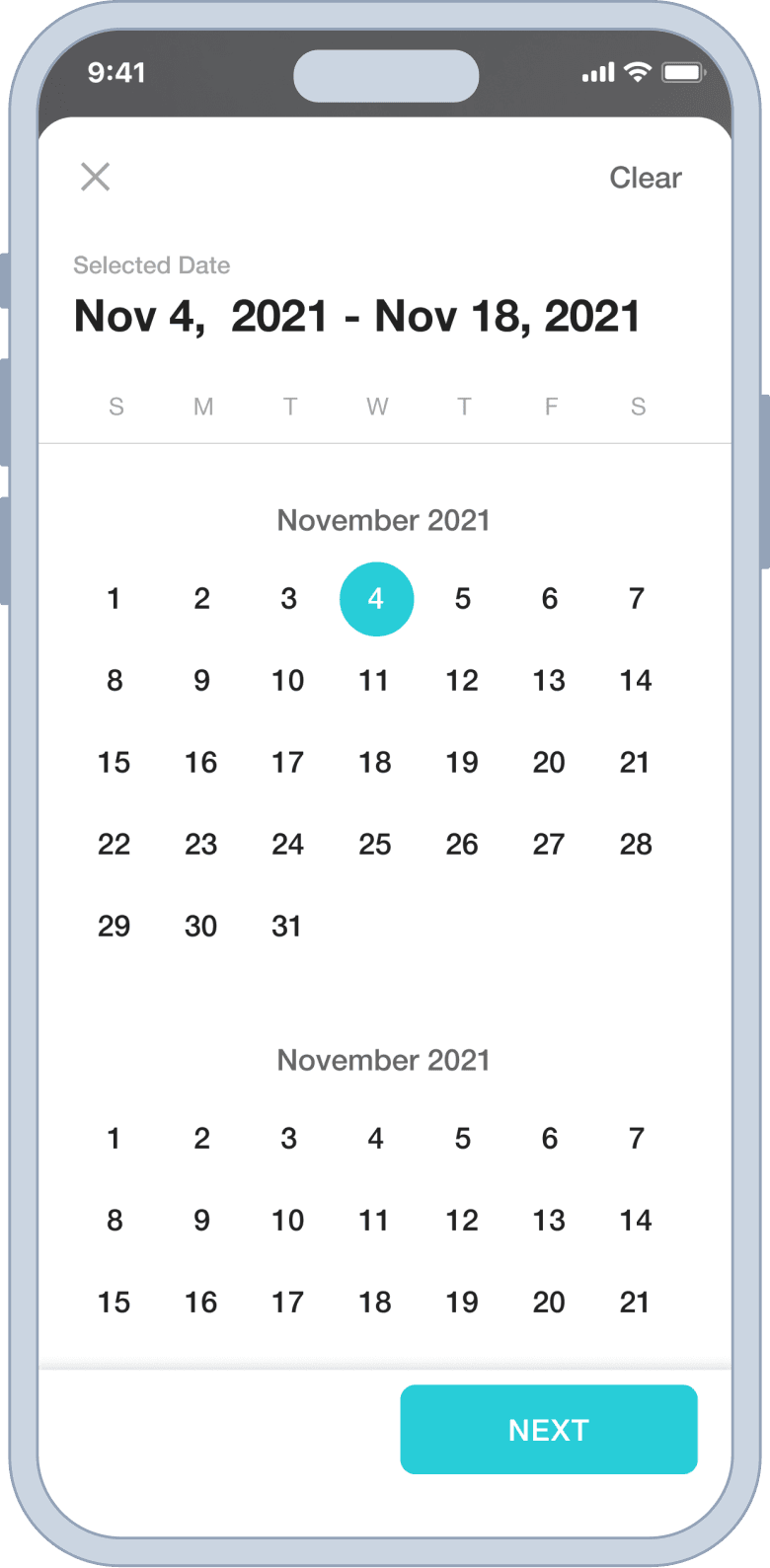 Select viewing date