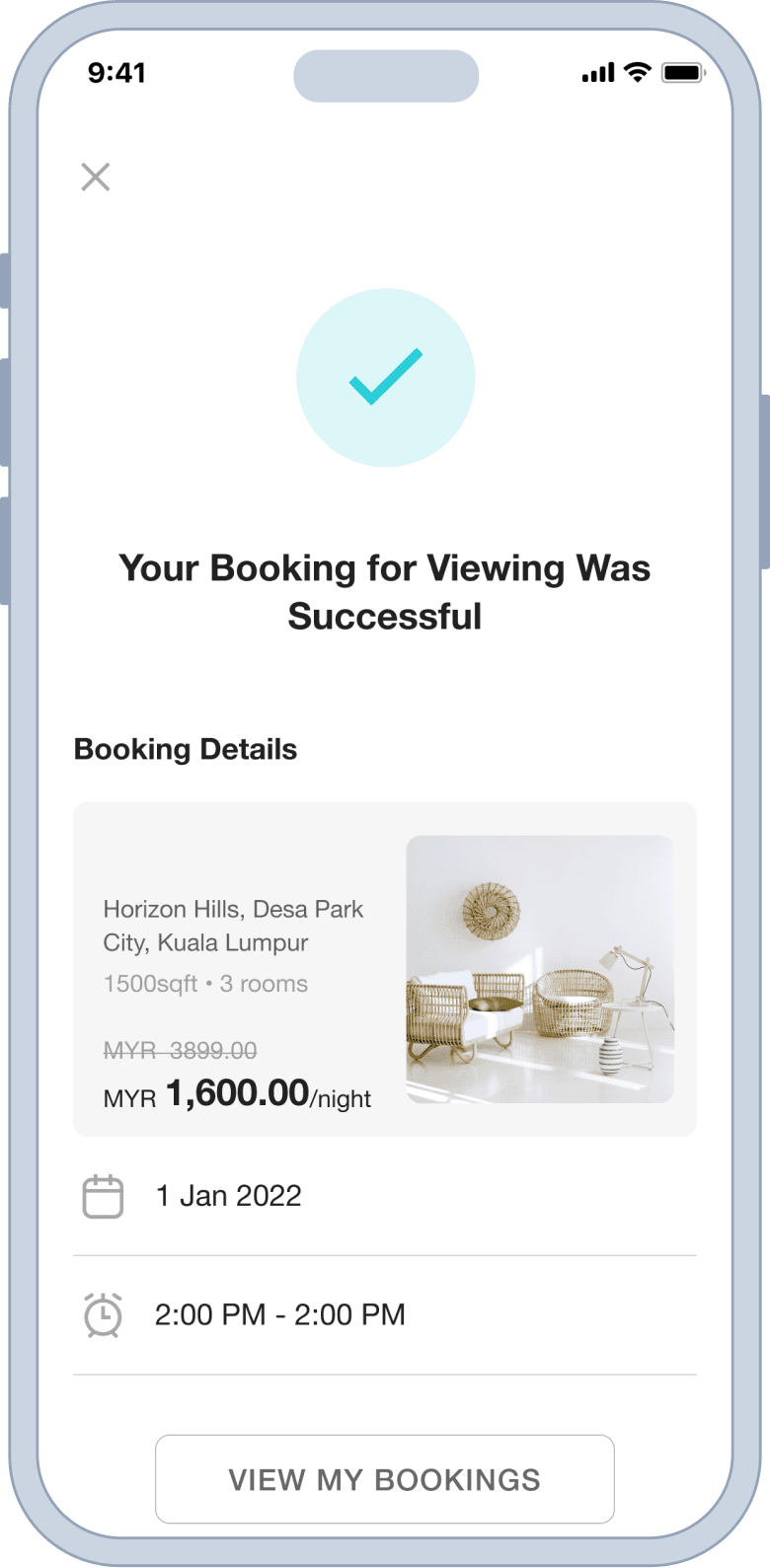 Viewing booking confirmation