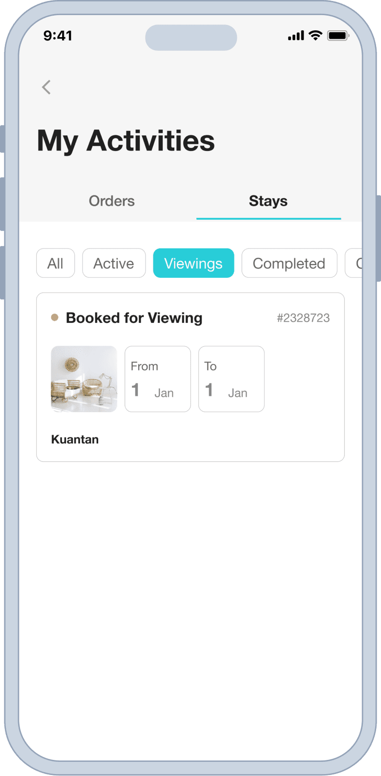 Viewing booking in activities