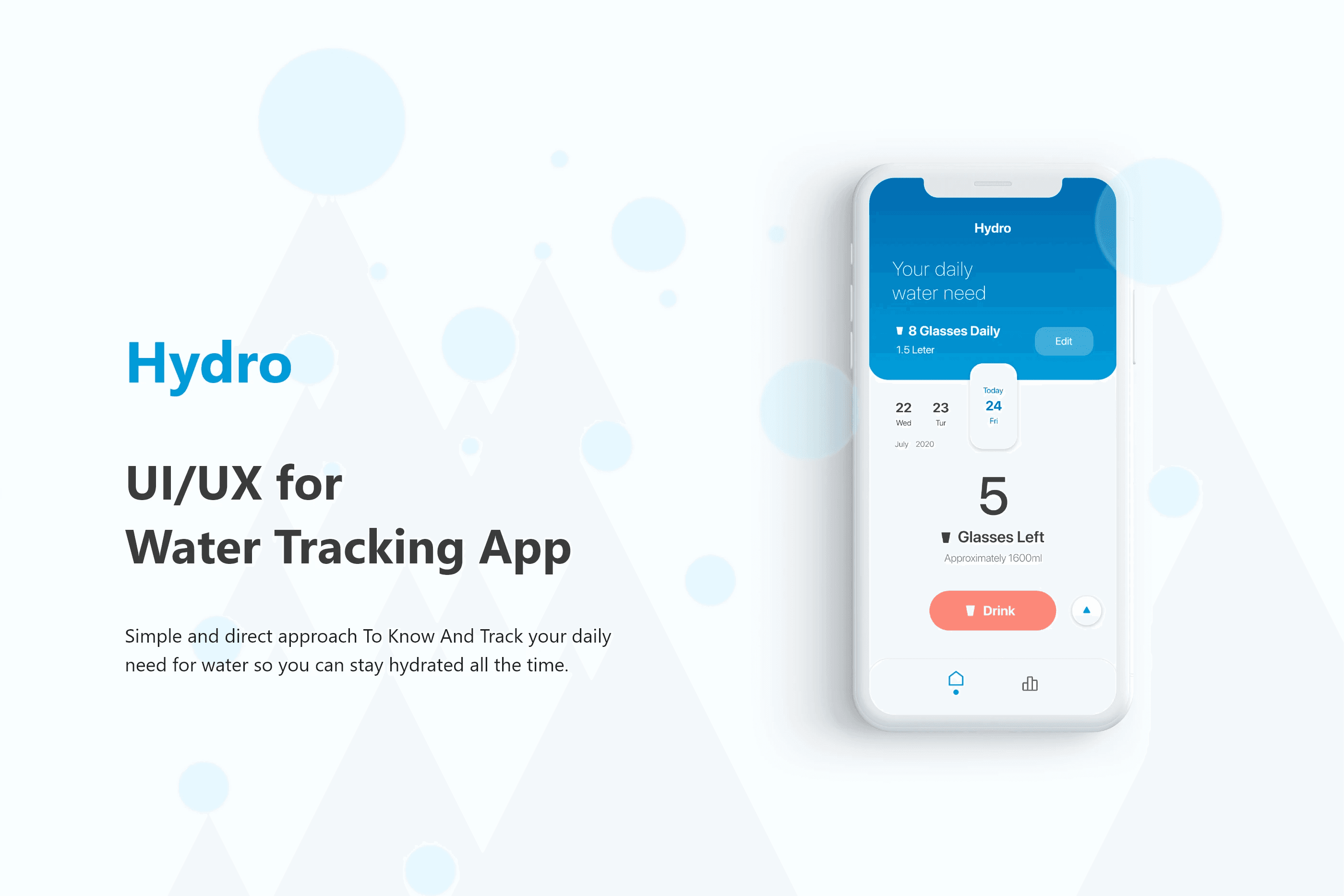 Hydro water tracking app cover