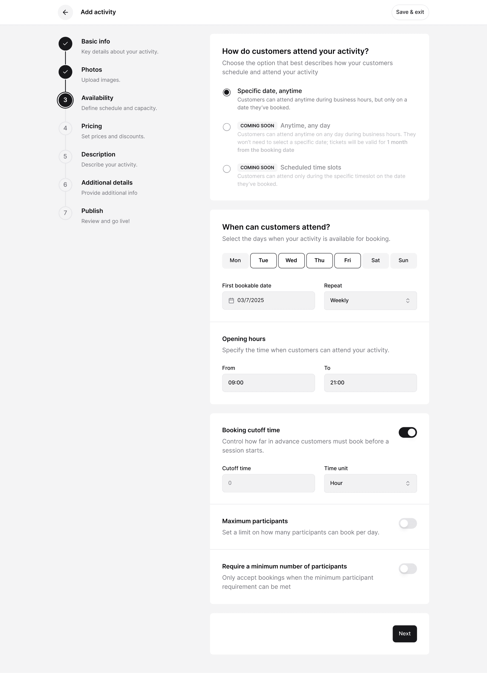 Availability desktop flow