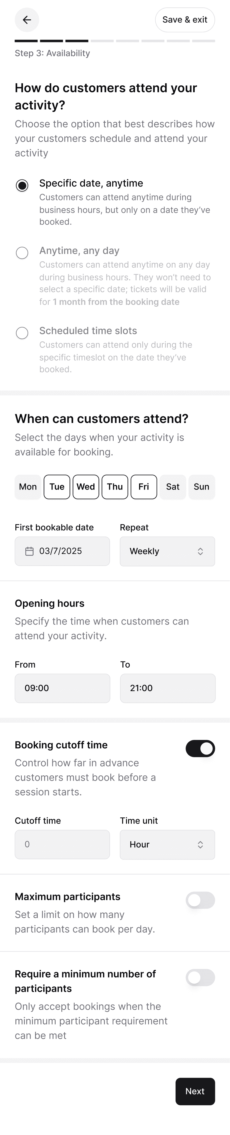 Availability mobile flow