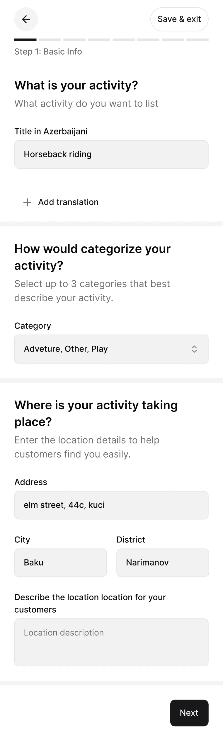 Basic information mobile flow