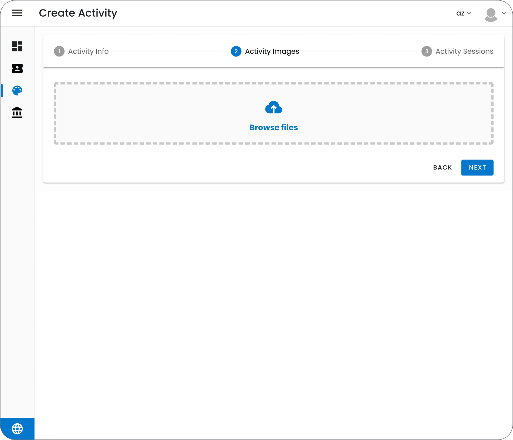 Legacy activity creation step 2